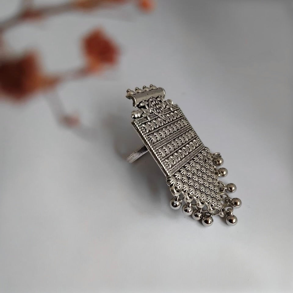 KINARA OXIDIZED FINISH STONE RING R94