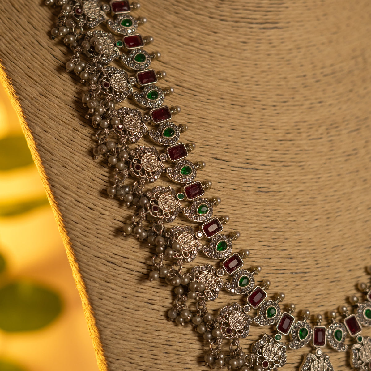 VARKALA BIJOUX EXCLUSIVE SILVER FINISH OXIDIZED MALA ML69