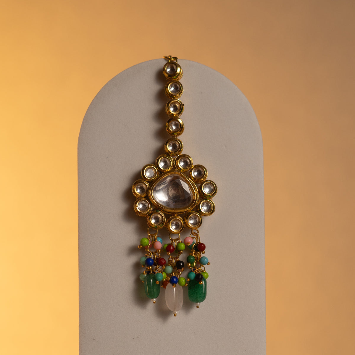 KIRA KUNDAN BRIDAL BEADED HANDMADE ANTIQUE NECKPIECE NECKLACE NL63