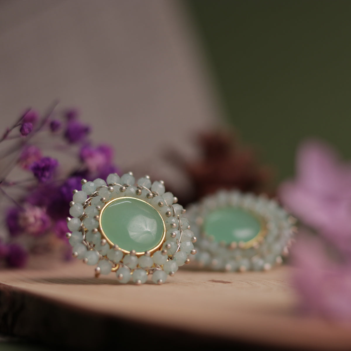 NIRASHA BIJOUX HANDMADE MONALISA MINIMALIST CHOKER WITH EARRINGS CH45