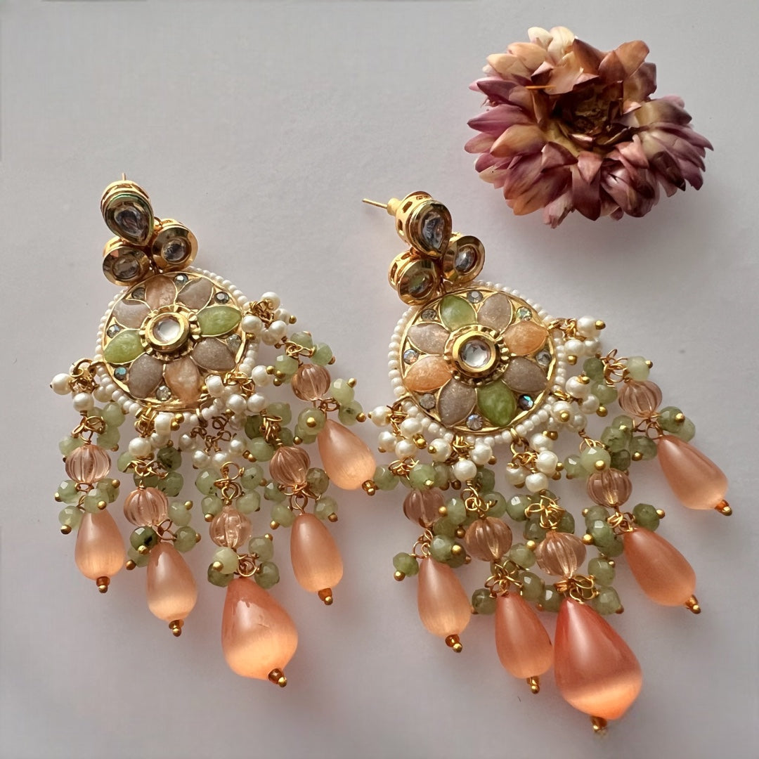 REETHANA BIJOUX PREMIUM HANDMADE CHOKER WITH EARRINGS AND TIKKA CH395