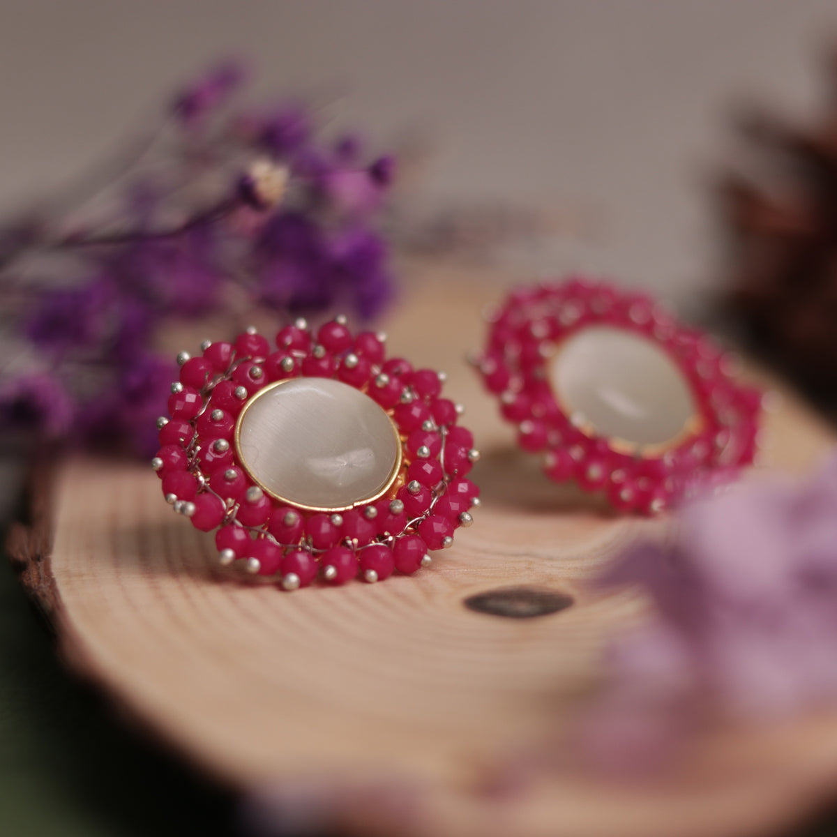 NIRASHA BIJOUX HANDMADE MONALISA MINIMALIST CHOKER WITH EARRINGS CH45