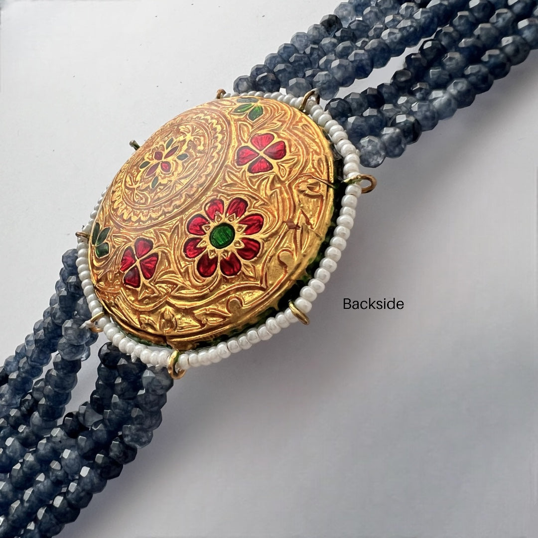 JADE ONEX BEADS LAC AND KUNDAN BIJOUX PREMIUM AND EXCLUSIVE HANDMADE CHOKER WITH EARRINGS CH397