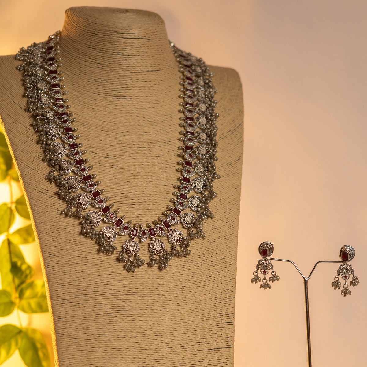 VARKALA BIJOUX EXCLUSIVE SILVER FINISH OXIDIZED MALA ML69