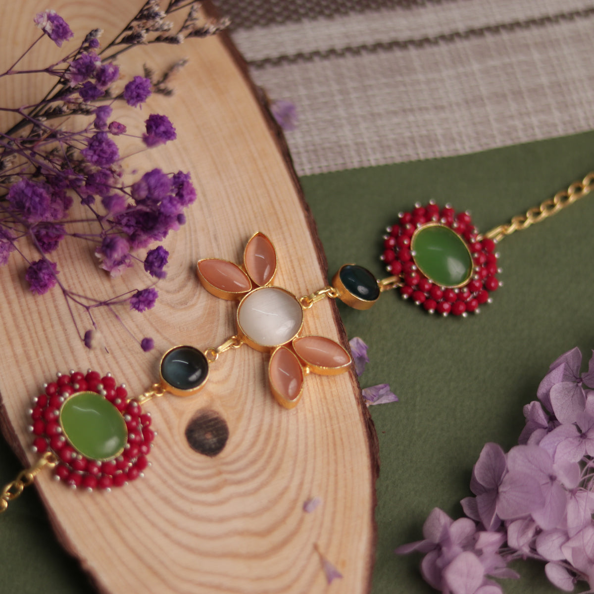 NIRASHA BIJOUX HANDMADE MONALISA MINIMALIST CHOKER WITH EARRINGS CH45