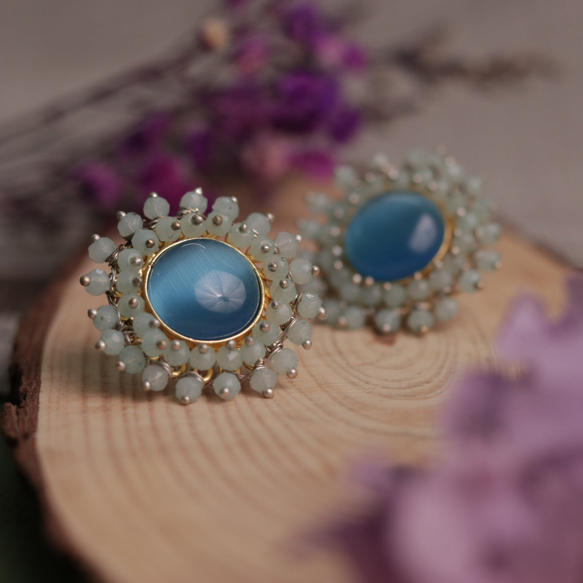 NIRASHA BIJOUX HANDMADE MONALISA MINIMALIST CHOKER WITH EARRINGS CH45