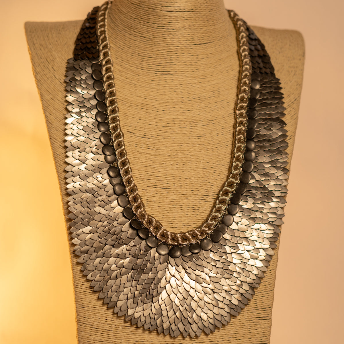 THISHARA HANDMADE BRASS MULTI TONE STATEMENT MALA ML194