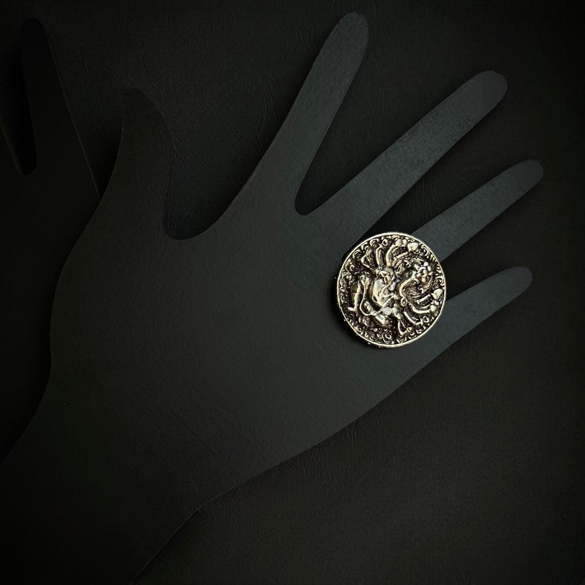 AARIKA OXIDIZED MULTI FINGER RING R24