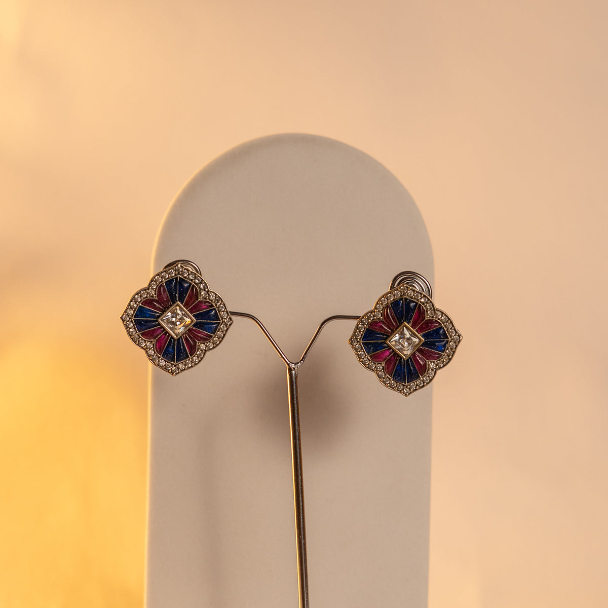 COCO BELLA HANDMADE RAW AND RUSTIC SILVER LOOK ALIKE ANTIQUE MALA WITH EARRINGS ML187