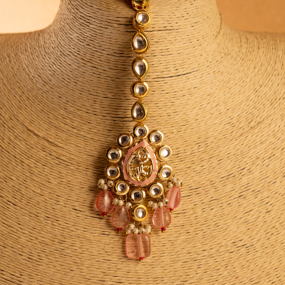VIRAHI KUNDAN BRIDAL BEADED HANDMADE ANTIQUE NECKPIECE NECKLACE NL65