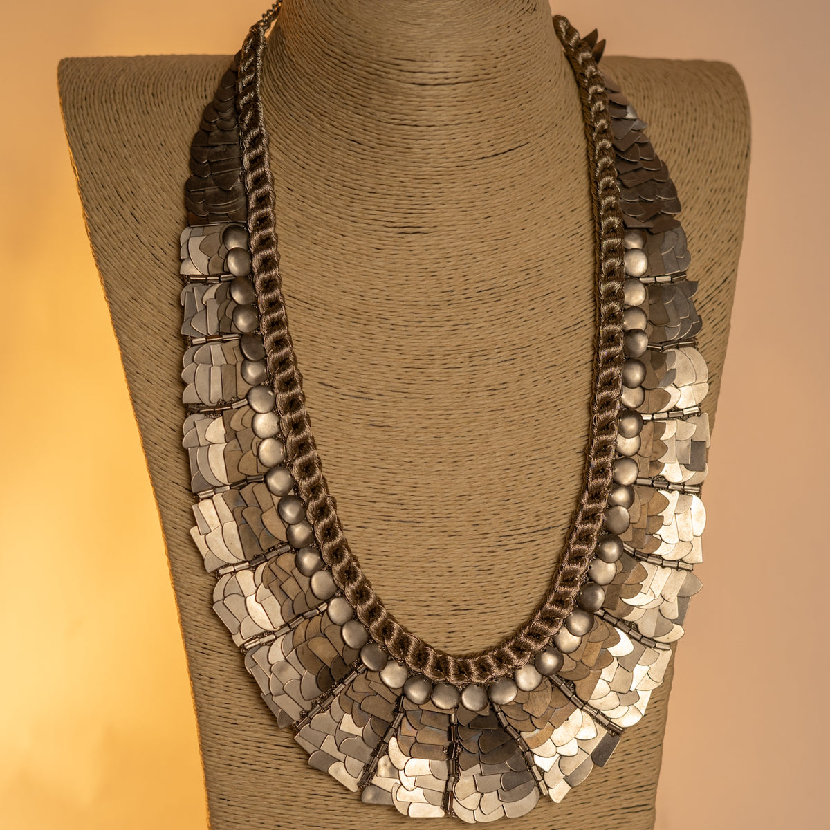 THISHARA HANDMADE BRASS MULTI TONE STATEMENT MALA ML194