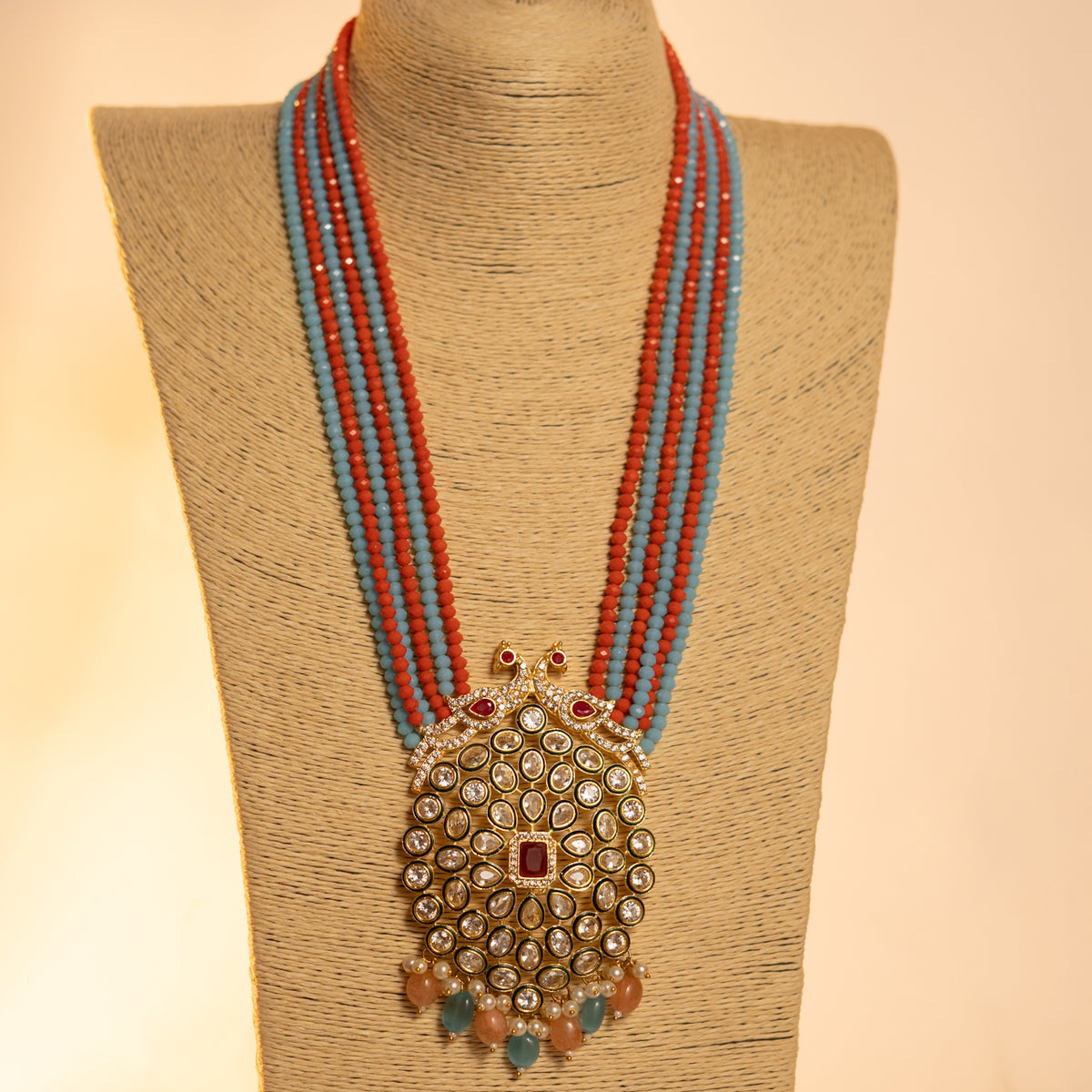 MAYILANJI CRYSTAL HANDMADE  MALA WITH EARRING ML09