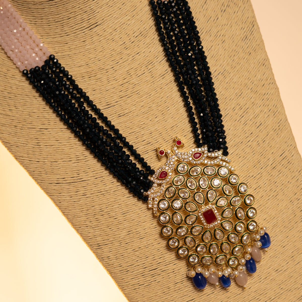 MAYILANJI CRYSTAL HANDMADE  MALA WITH EARRING ML09