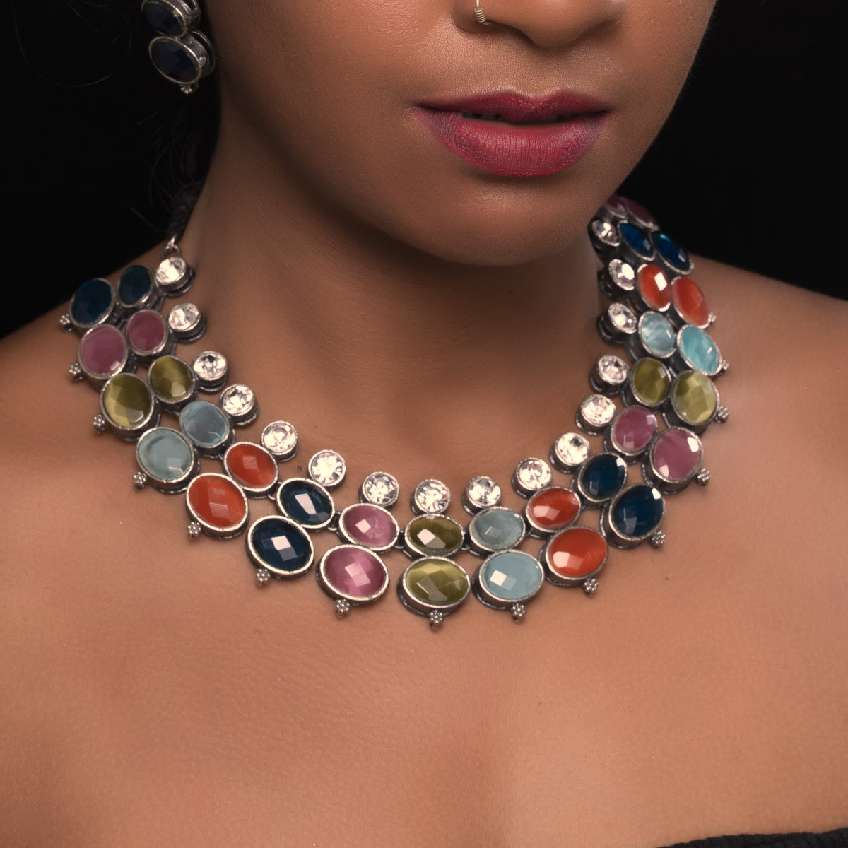 CLASSIC PRINESS PREMIUM RUSTIC FINISH SEMI HANDMADE NECKLACE NL250