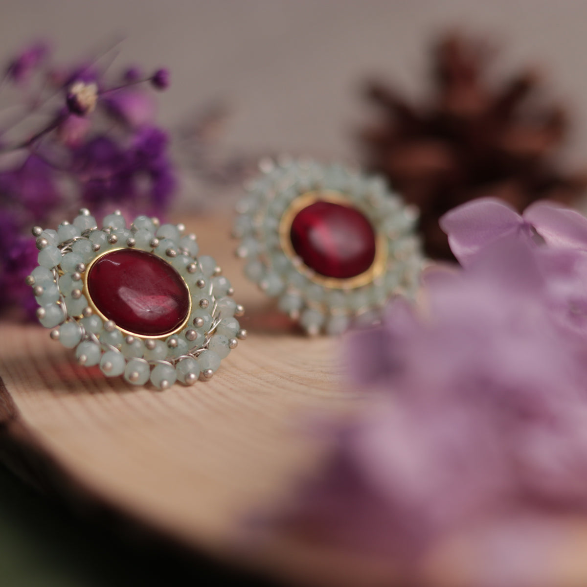 NIRASHA BIJOUX HANDMADE MONALISA MINIMALIST CHOKER WITH EARRINGS CH45