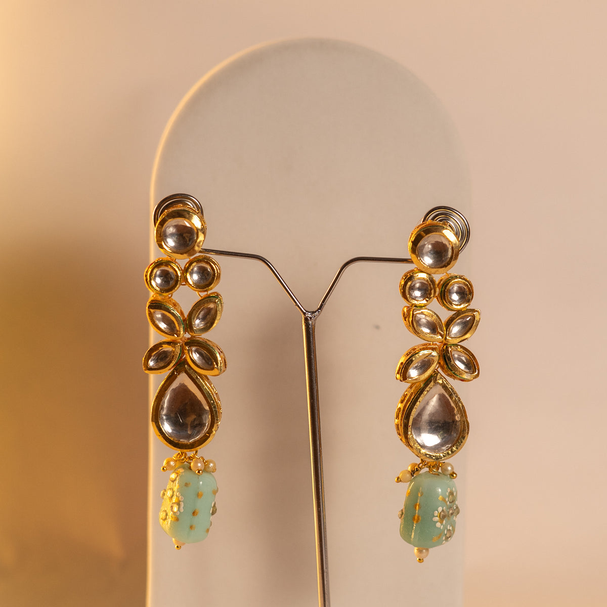 KIRANYA KUNDAN AND NATURAL STONE HAND PAINTED AND HANDMADE MALA ML13