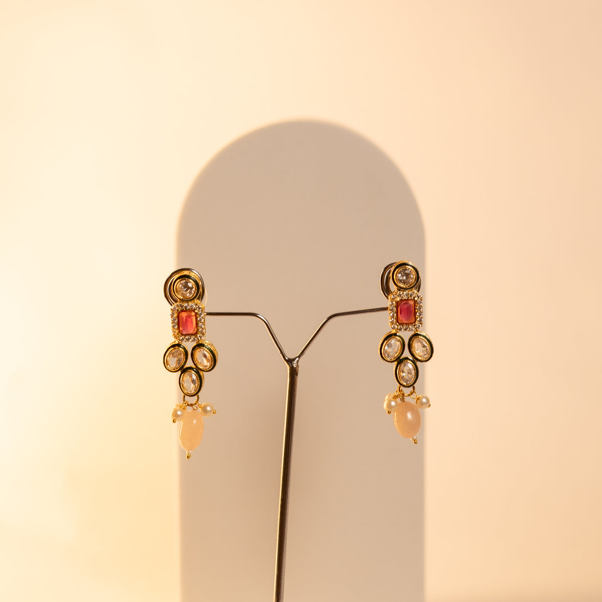 MAYILANJI CRYSTAL HANDMADE  MALA WITH EARRING ML09