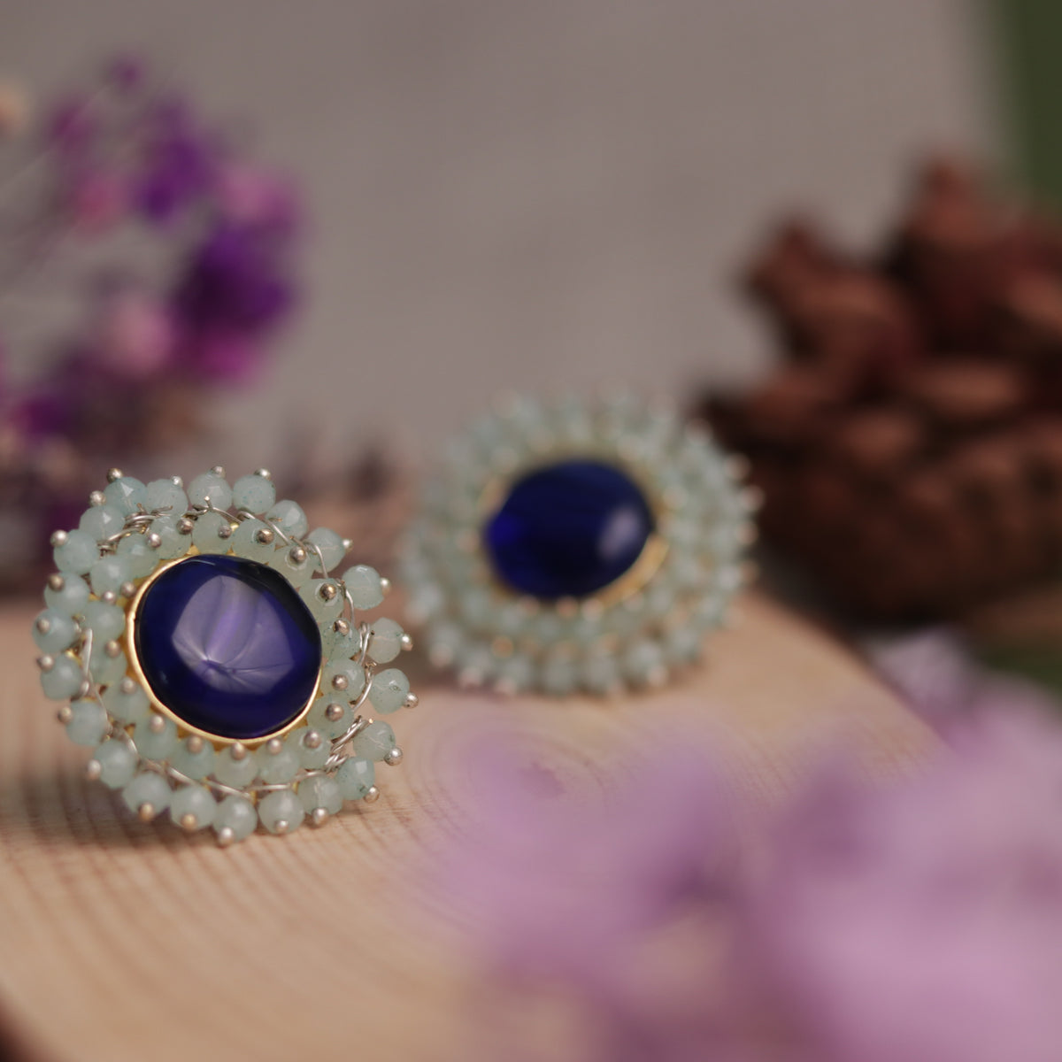 NIRASHA BIJOUX HANDMADE MONALISA MINIMALIST CHOKER WITH EARRINGS CH45