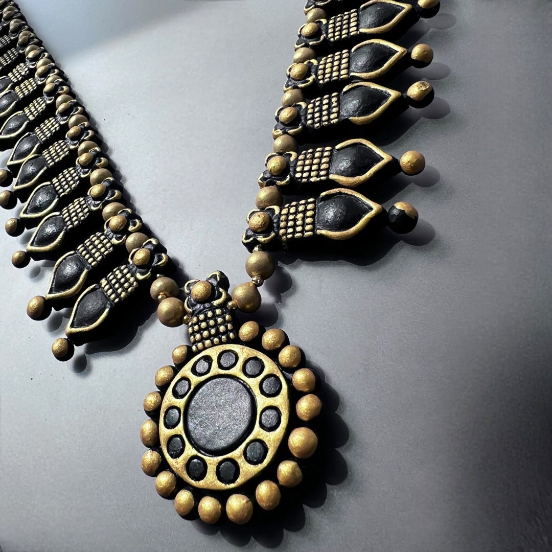 ANANYA TERRACOTTA NECKLACE WITH EARRING TR30