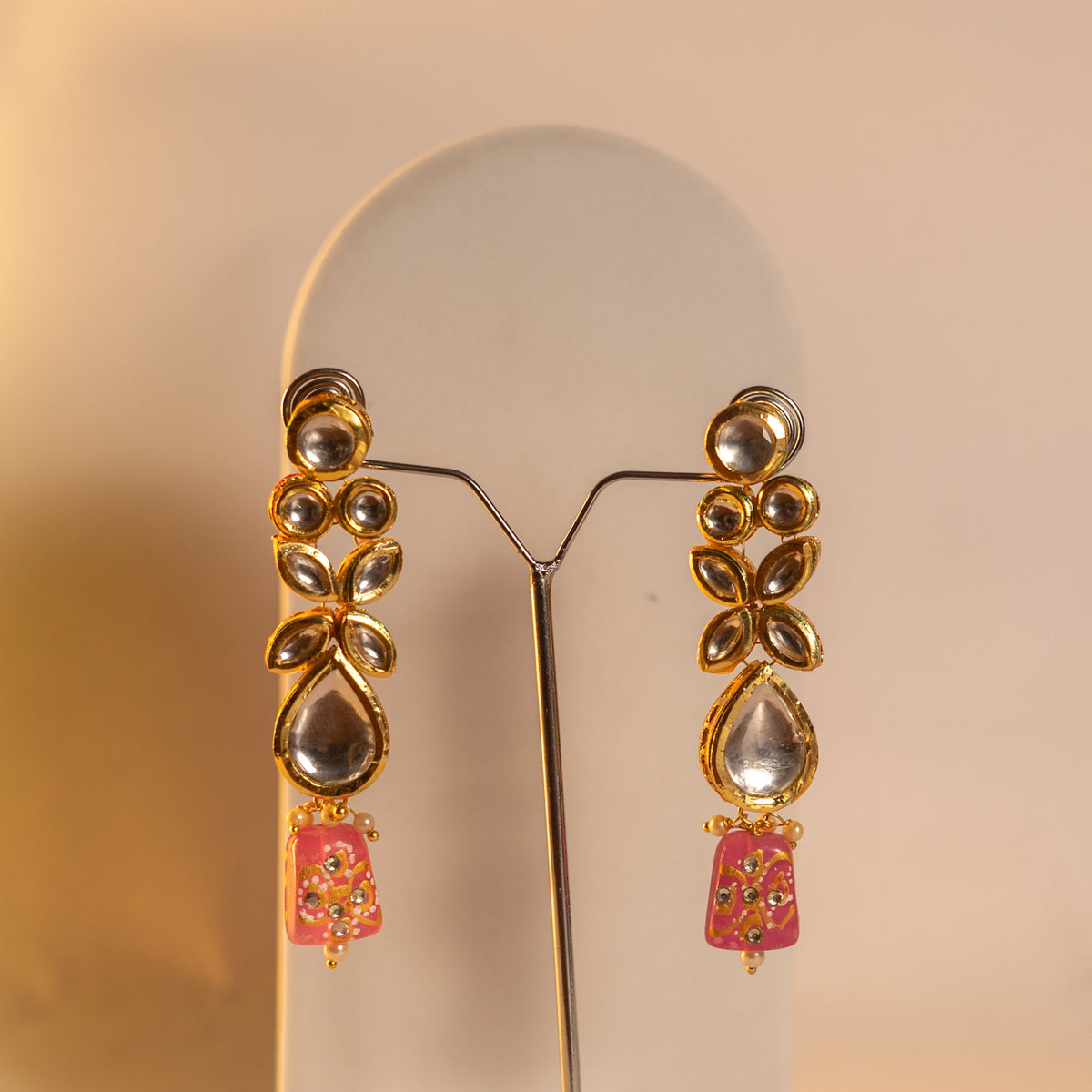 KIRANYA KUNDAN AND NATURAL STONE HAND PAINTED AND HANDMADE MALA ML13