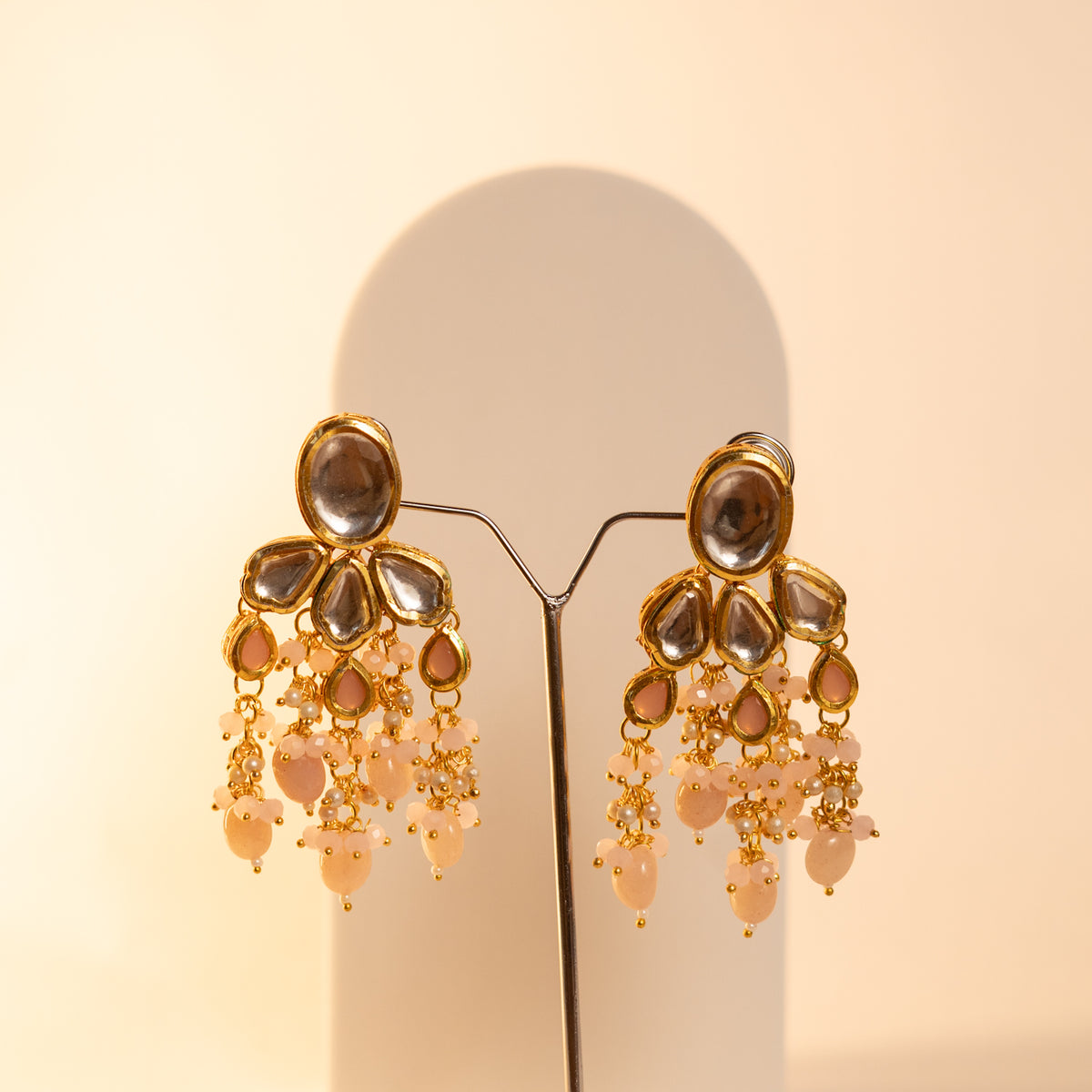 DISHIRA CRYSTAL HANDMADE  MALA WITH EARRING ML10