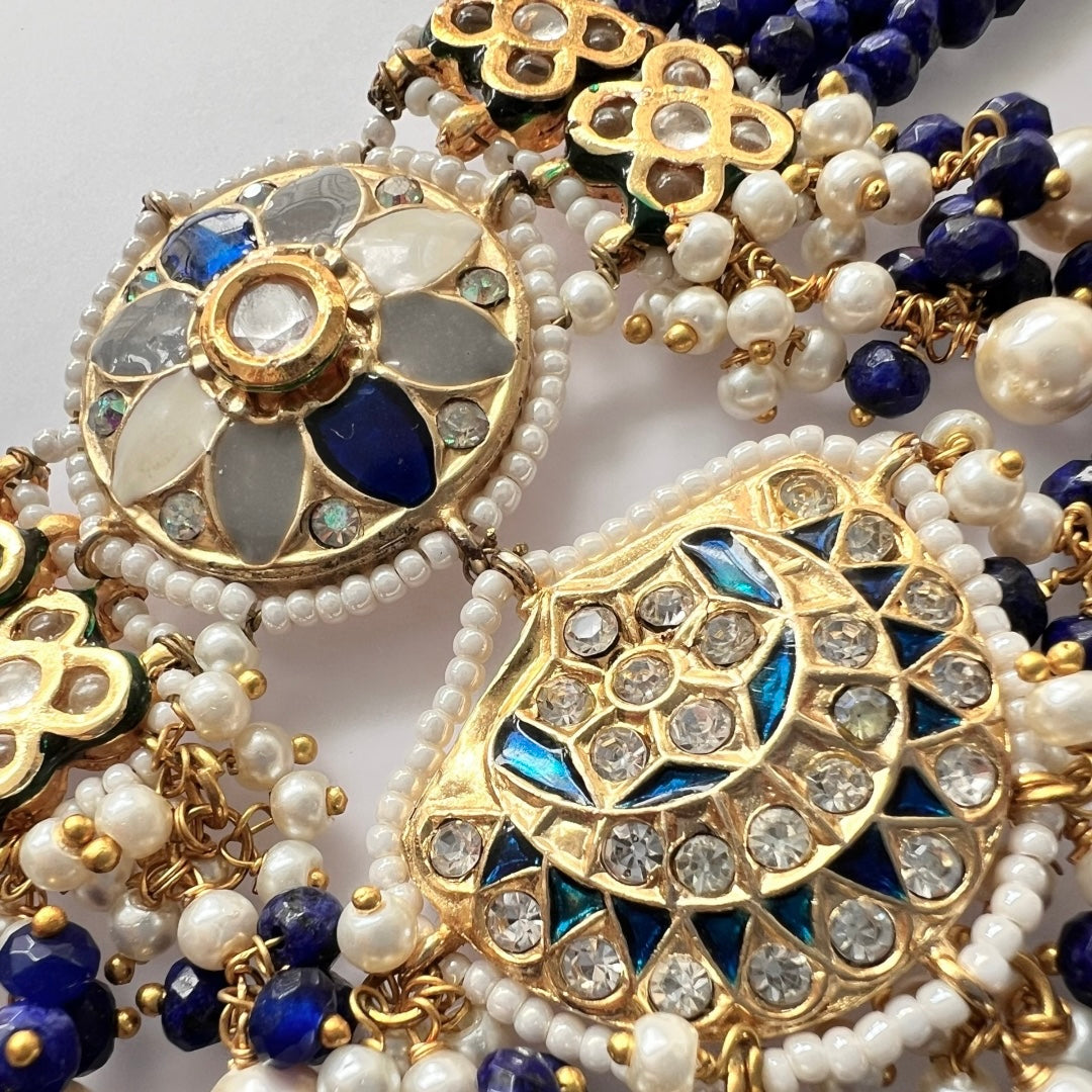 REETHANA BIJOUX PREMIUM HANDMADE CHOKER WITH EARRINGS AND TIKKA CH395