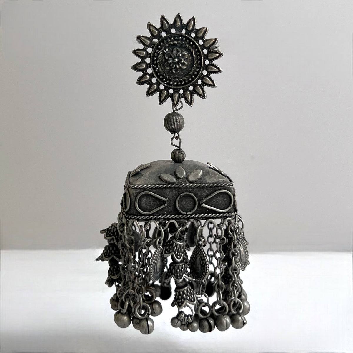 INIYA AFGHANI RAW AND RUSTIC AND VINTAGE JUMBO JHUMKAS AF28