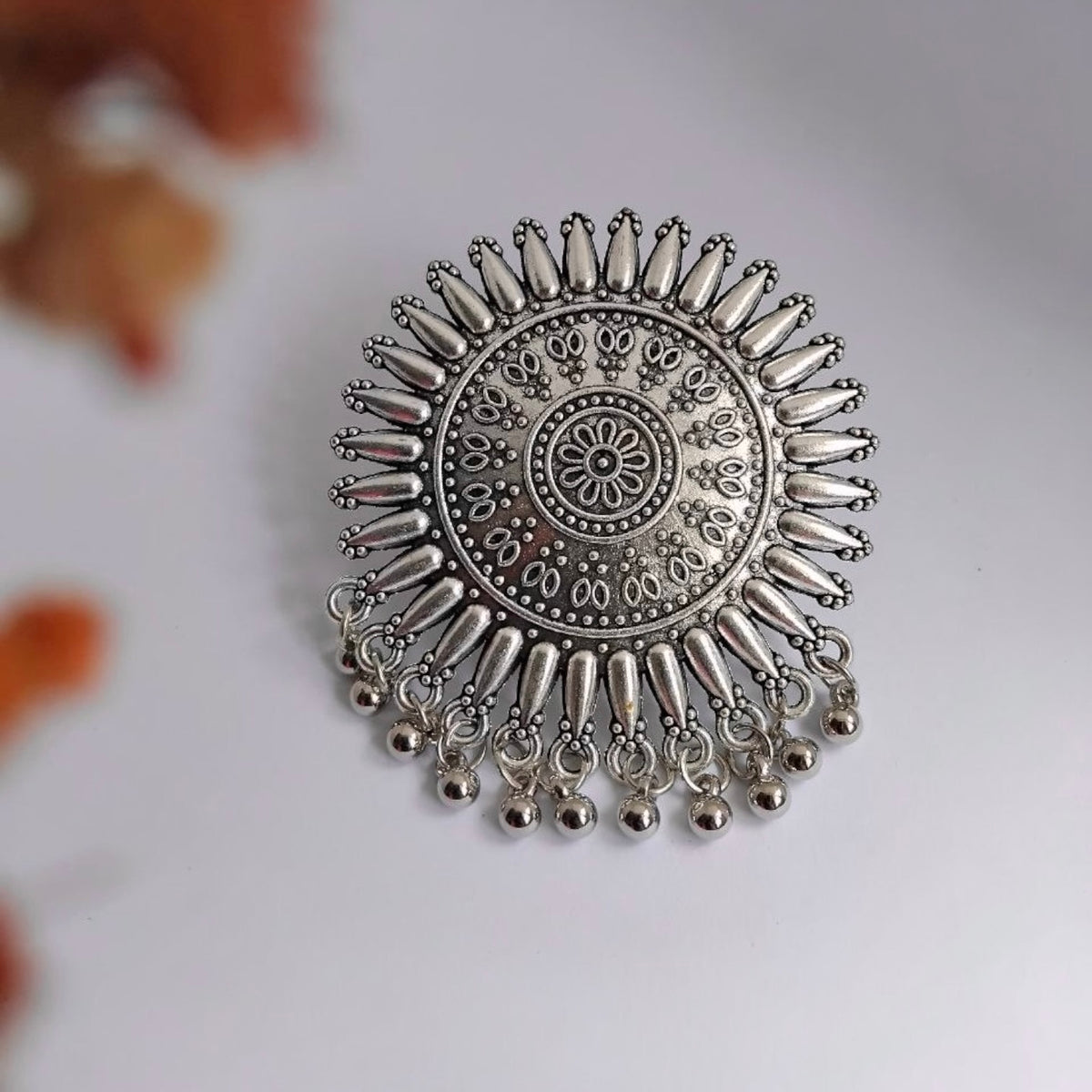 SHINARA OXIDIZED FINISH STONE RING R92