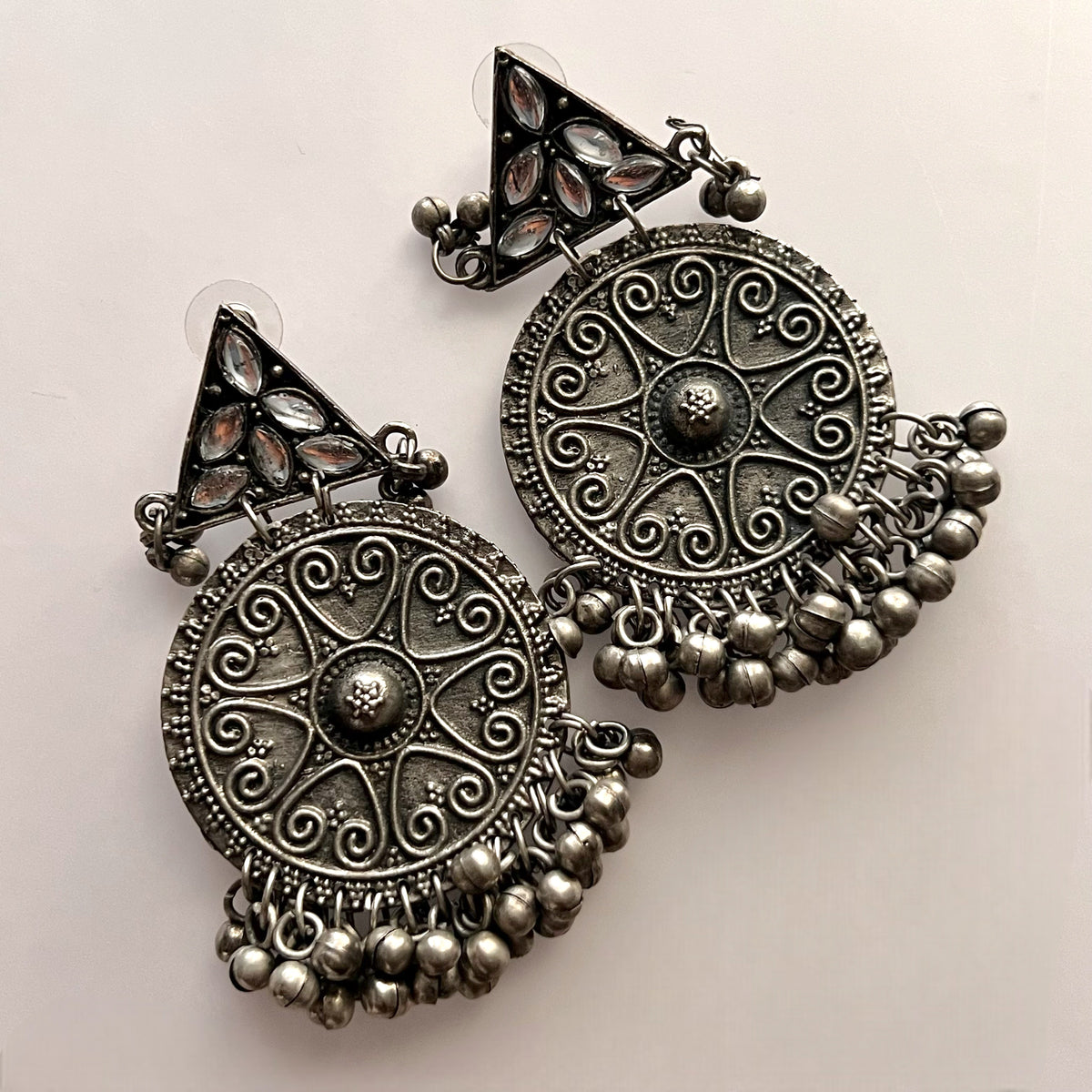 CELESTIAL SOLAR AFGHANI RAW AND RUSTIC AND VINTAGE EARRING AF60