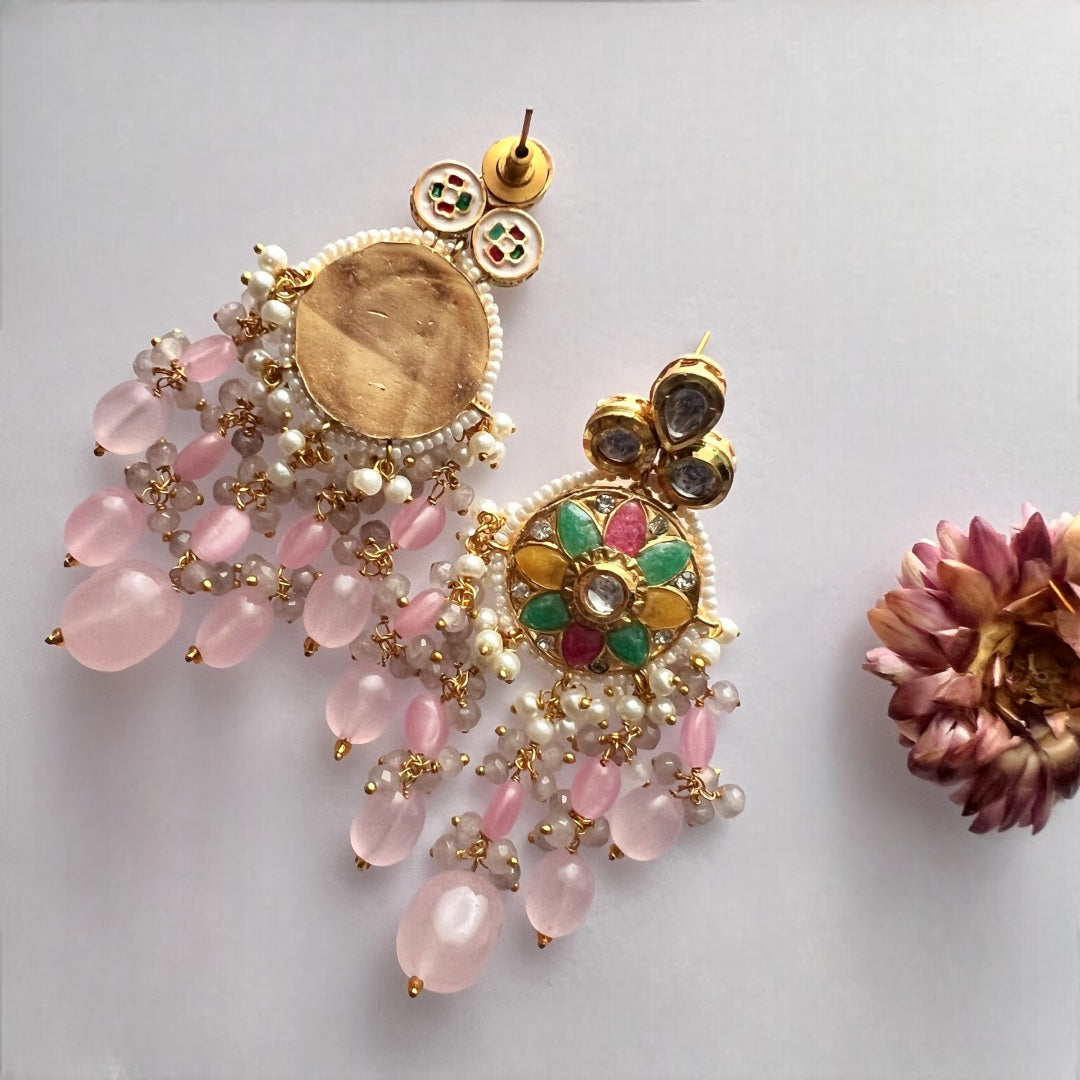 REETHANA BIJOUX PREMIUM HANDMADE CHOKER WITH EARRINGS AND TIKKA CH395