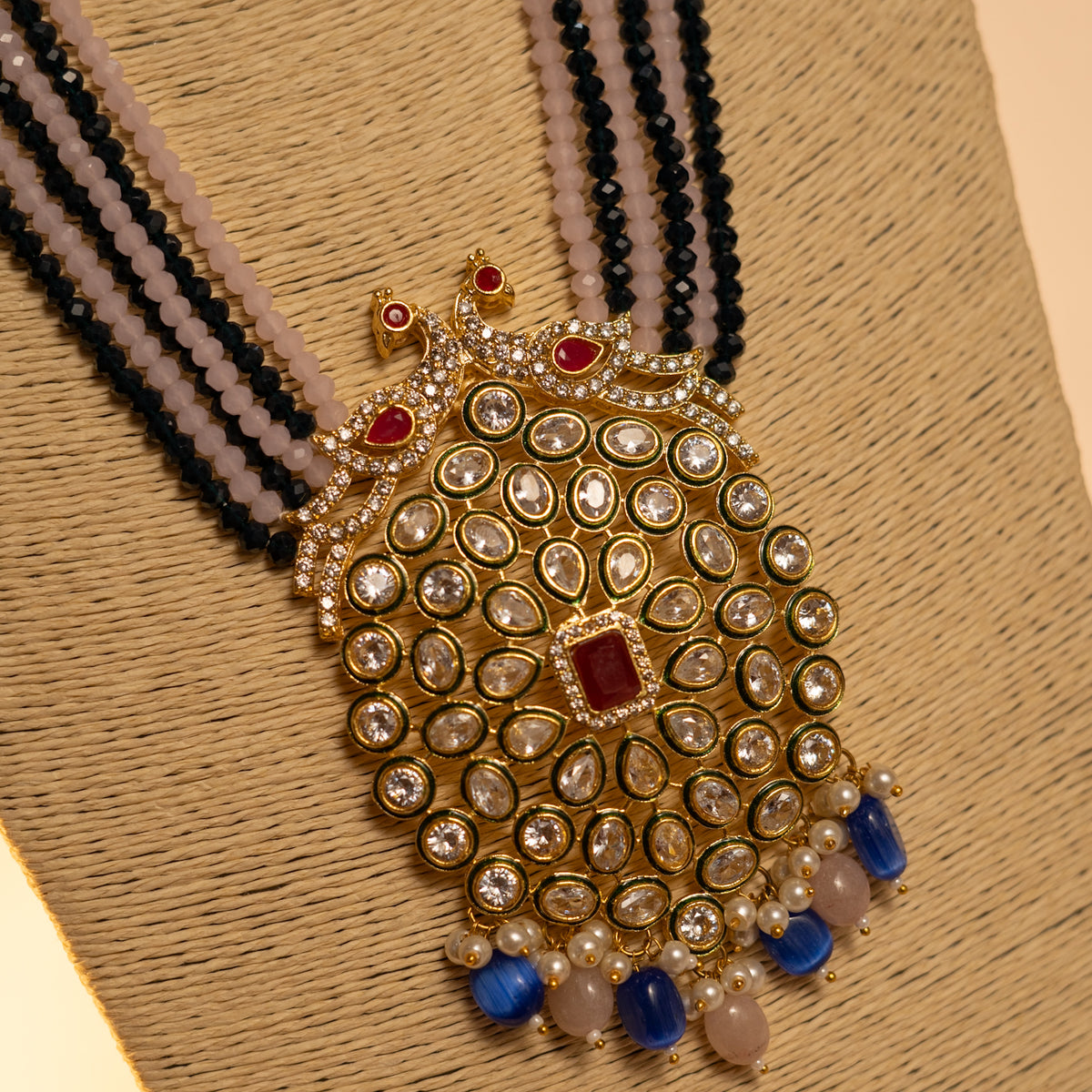 MAYILANJI CRYSTAL HANDMADE  MALA WITH EARRING ML09