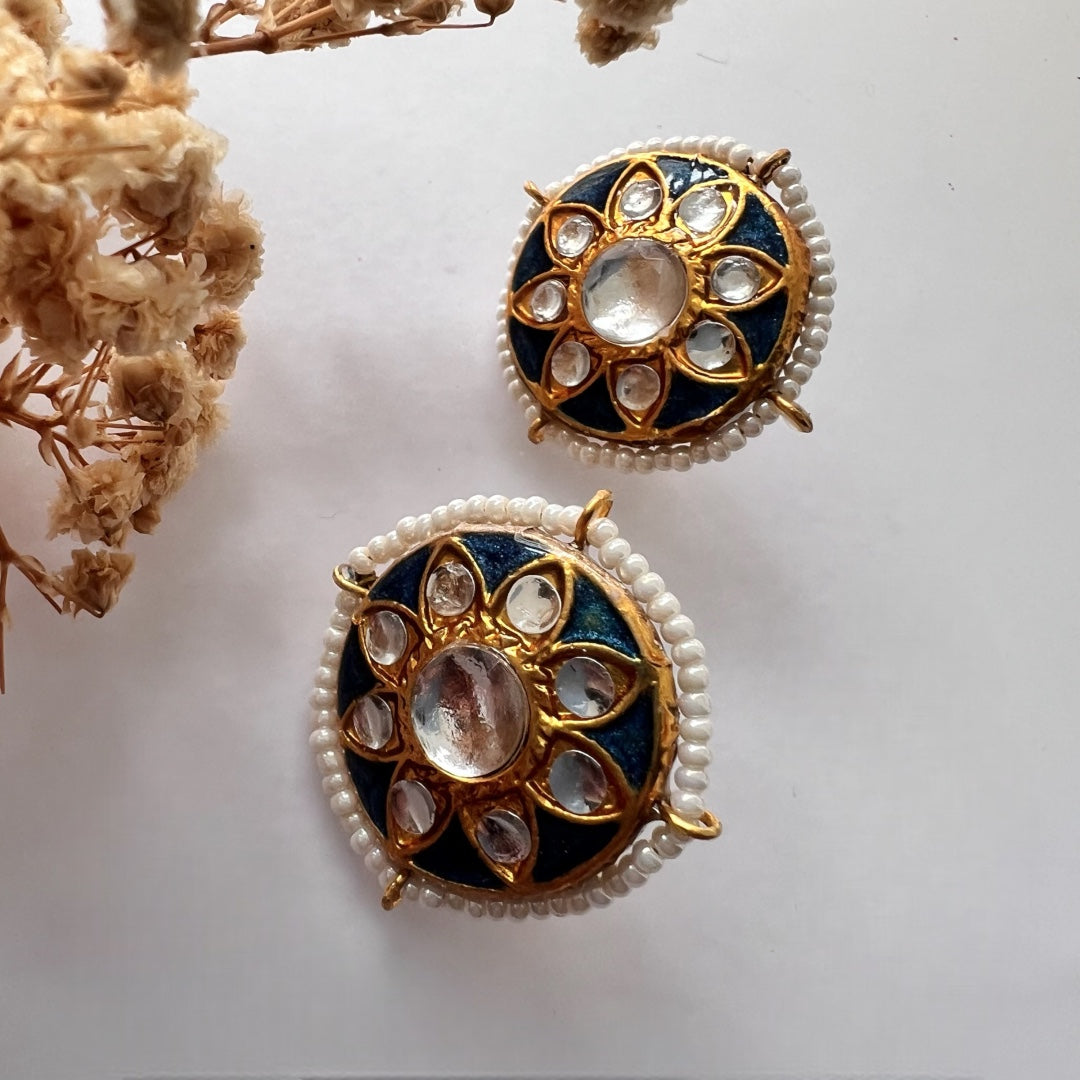 JADE ONEX BEADS LAC AND KUNDAN BIJOUX PREMIUM AND EXCLUSIVE HANDMADE CHOKER WITH EARRINGS CH397