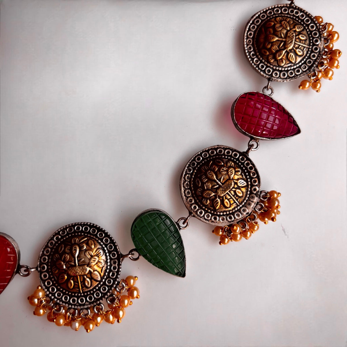 RITHANA BIJOUX PREMIUM AND EXCLUSIVE HAND HAMMERED HANDMADE CHOKER WITH EARRINGS CH101