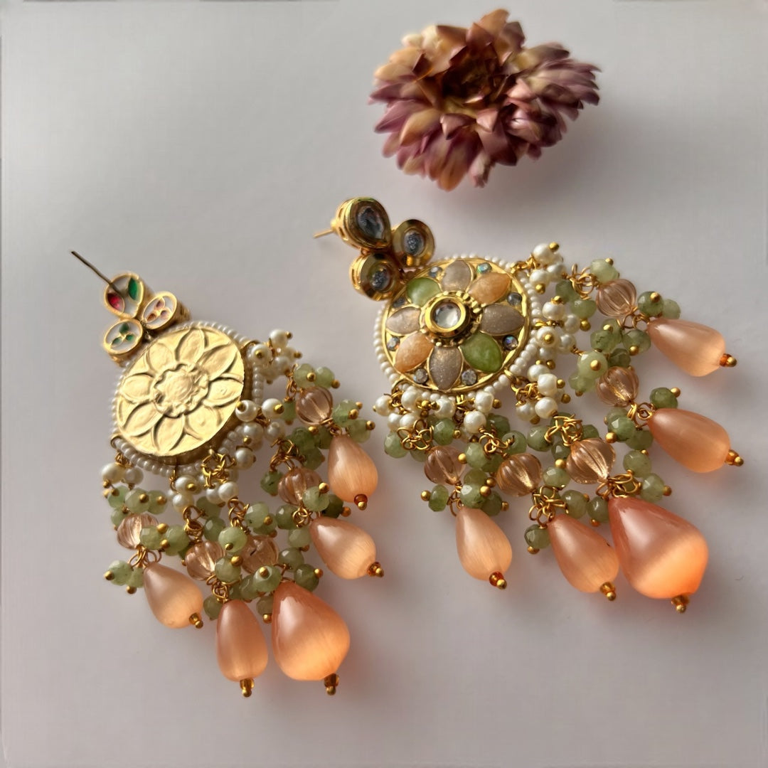 REETHANA BIJOUX PREMIUM HANDMADE CHOKER WITH EARRINGS AND TIKKA CH395