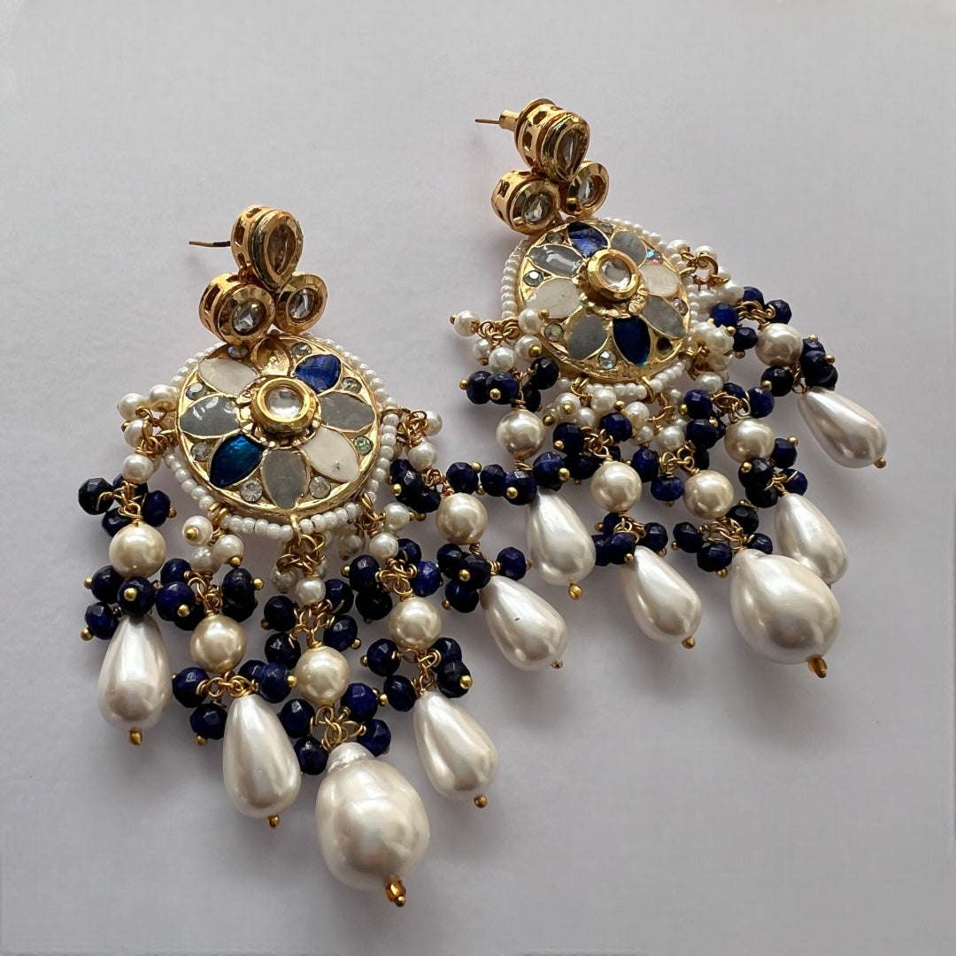 REETHANA BIJOUX PREMIUM HANDMADE CHOKER WITH EARRINGS AND TIKKA CH395