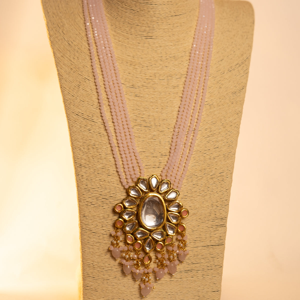 DISHIRA CRYSTAL HANDMADE  MALA WITH EARRING ML10