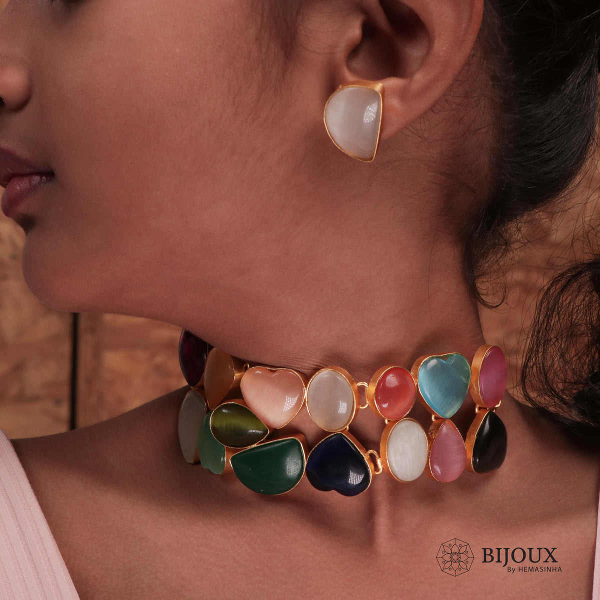 LUCY BIJOUX PREMIUM AND EXCLUSIVE HANDMADE CHOKER WITH EARRINGS CH121