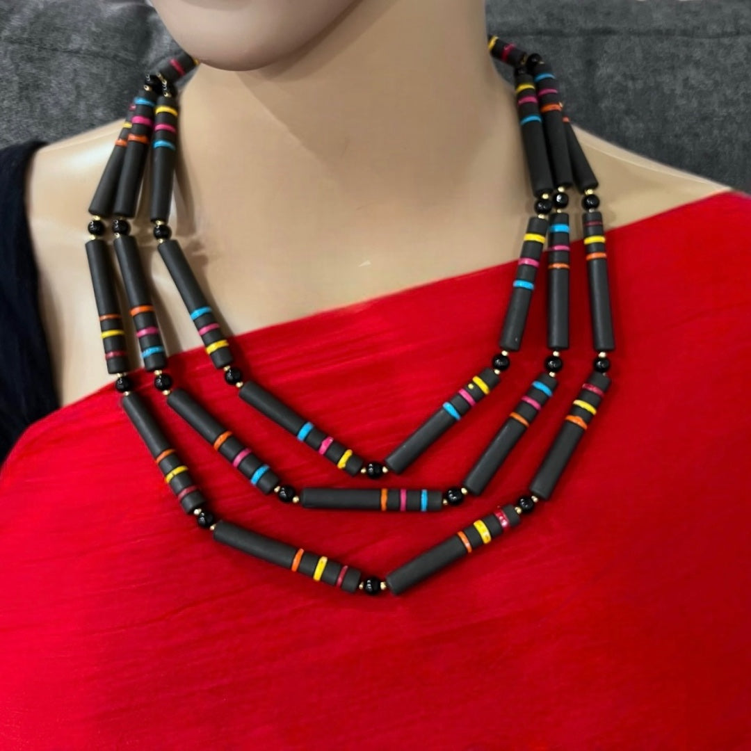 BRANCH BLISS TERRACOTTA NECKLACE WITH EARRING TR33