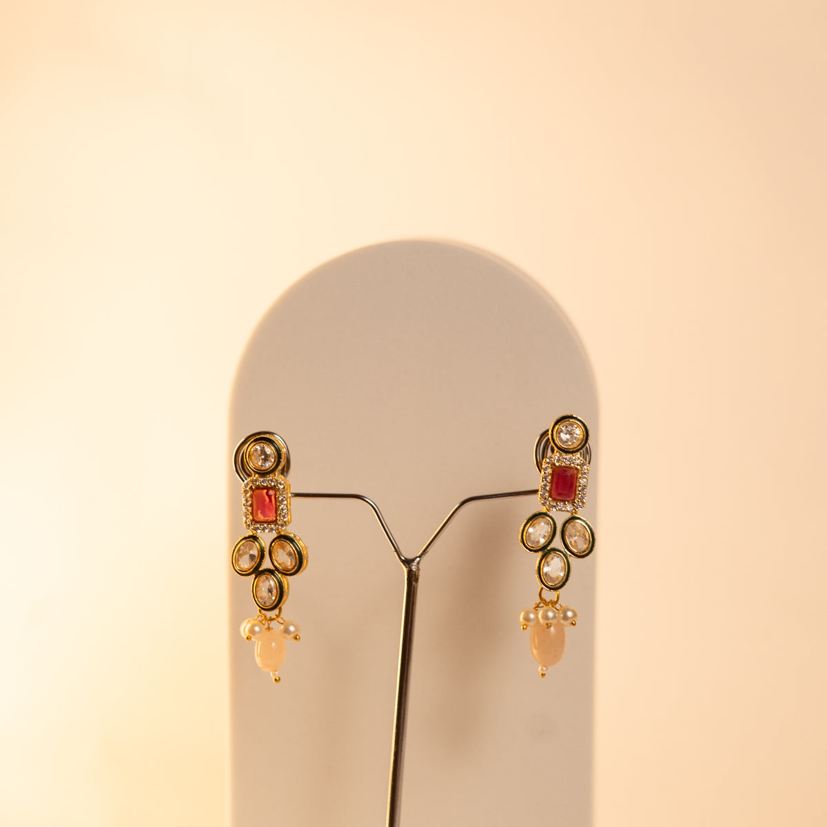 MAYILANJI CRYSTAL HANDMADE  MALA WITH EARRING ML09