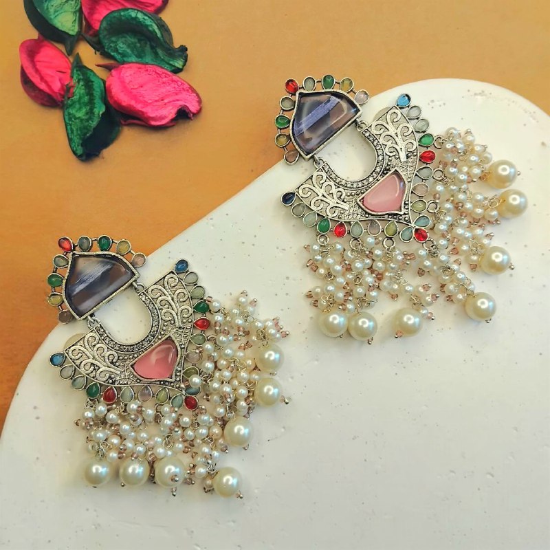 LIYANA SEMI HANDMADE OXIDIZED DANGLER EARRING ER379