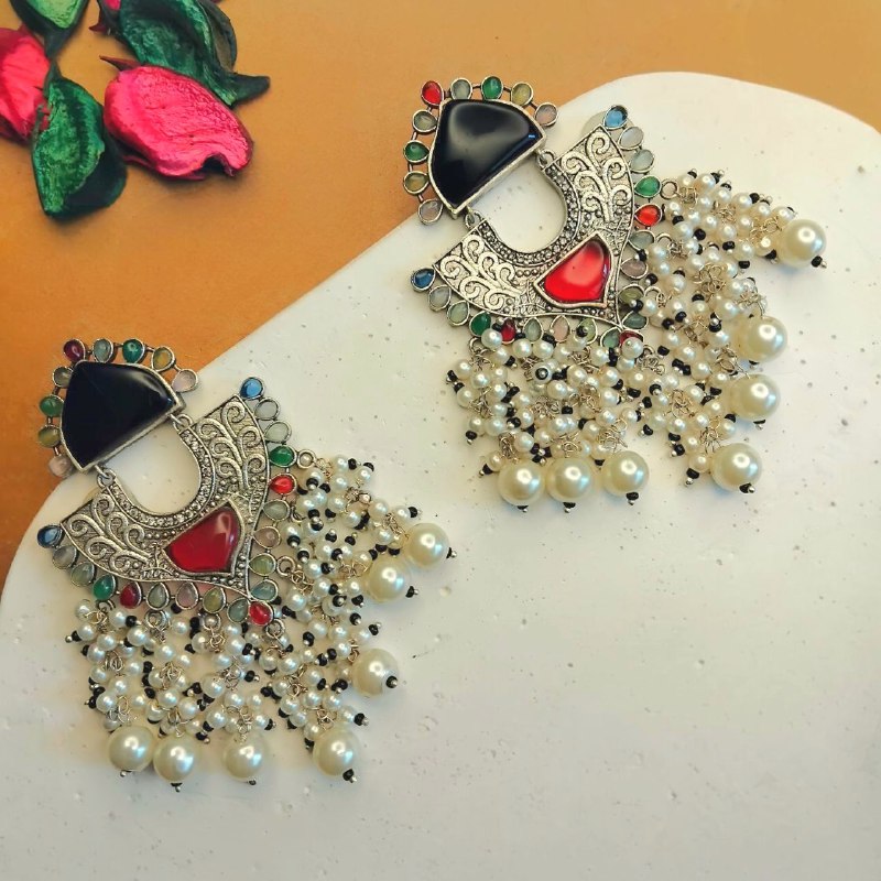 DHIYA SEMI HANDMADE OXIDIZED DANGLER EARRING ER387