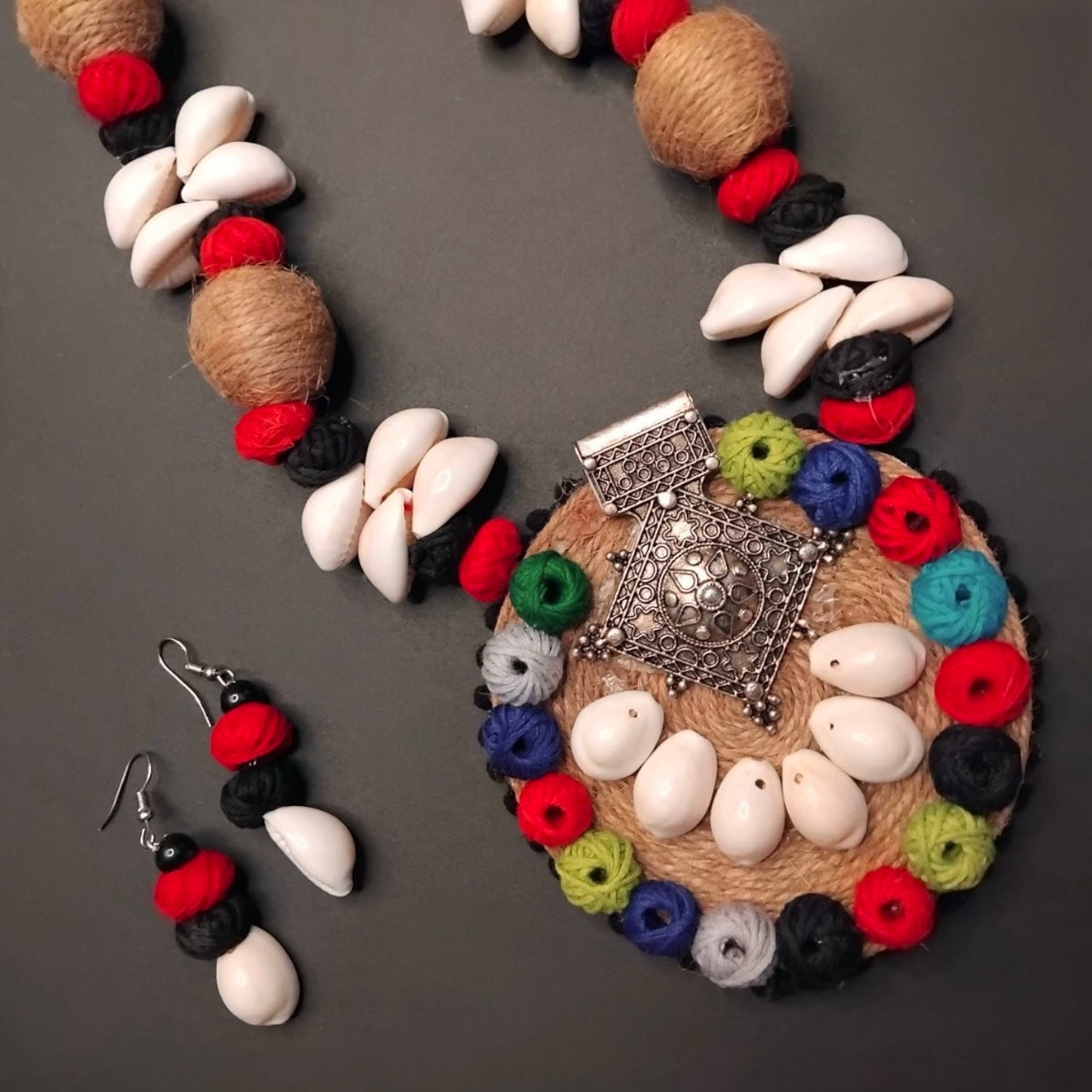 APSARA FABRIC AND BEADS HANDMADE AND HANDSTICHED MALA/ NECKPIECE ML95