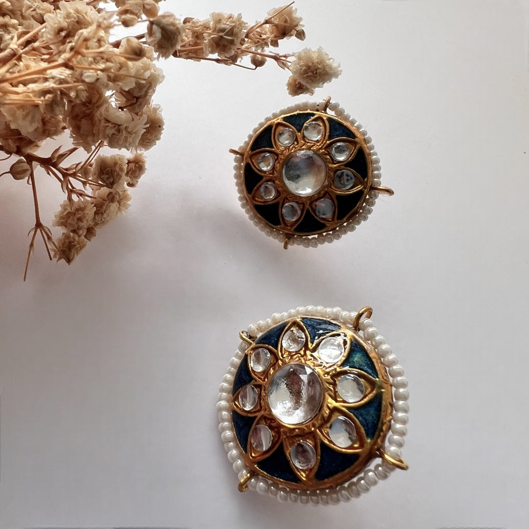 JADE ONEX BEADS LAC AND KUNDAN BIJOUX PREMIUM AND EXCLUSIVE HANDMADE CHOKER WITH EARRINGS CH397