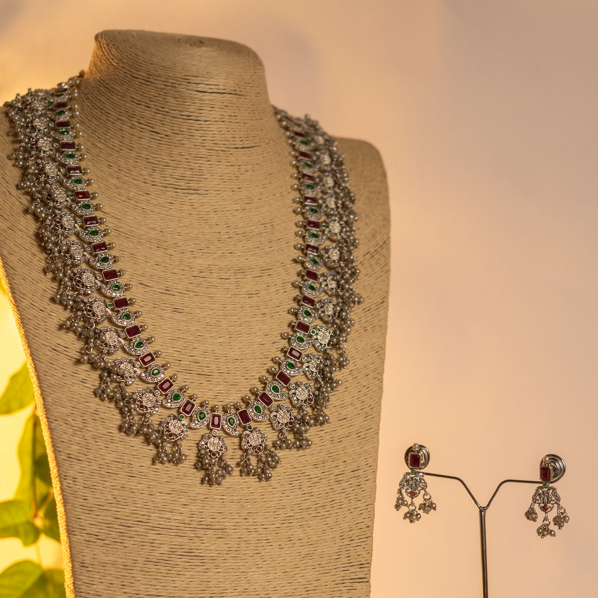 VARKALA BIJOUX EXCLUSIVE SILVER FINISH OXIDIZED MALA ML69