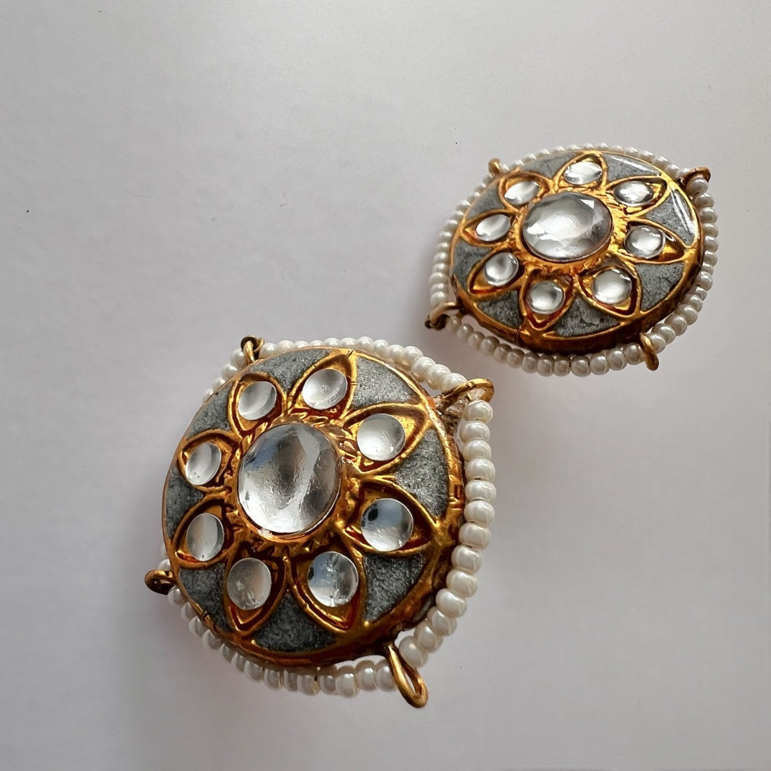 JADE ONEX BEADS LAC AND KUNDAN BIJOUX PREMIUM AND EXCLUSIVE HANDMADE CHOKER WITH EARRINGS CH397