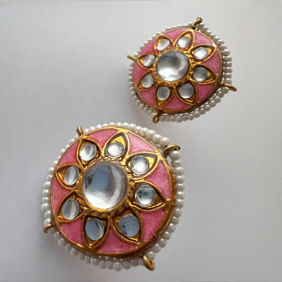 JADE ONEX BEADS LAC AND KUNDAN BIJOUX PREMIUM AND EXCLUSIVE HANDMADE CHOKER WITH EARRINGS CH397