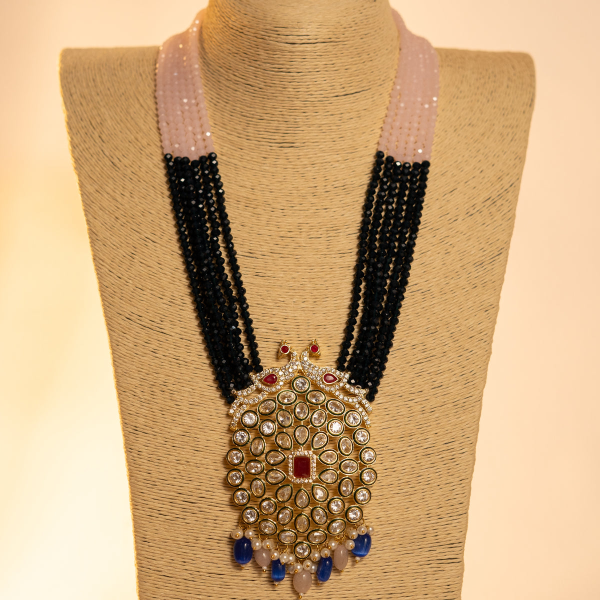 MAYILANJI CRYSTAL HANDMADE  MALA WITH EARRING ML09