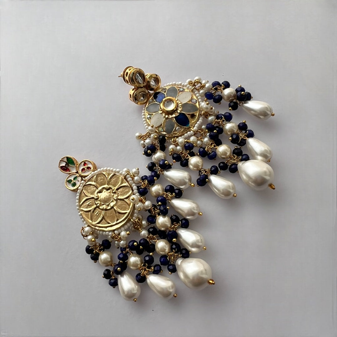 REETHANA BIJOUX PREMIUM HANDMADE CHOKER WITH EARRINGS AND TIKKA CH395