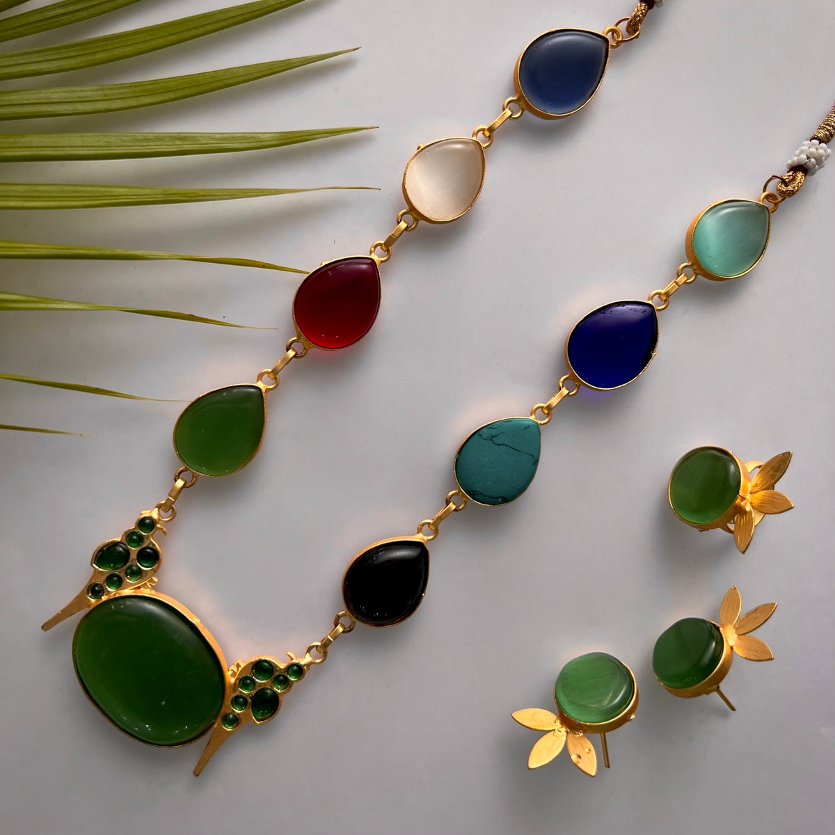 ROXANIA SET RING EARRING AND NECKLACE HANDMADE GOLD TONED PREMIUM NECKLACE/NECKPIECE EARRING SET NL30