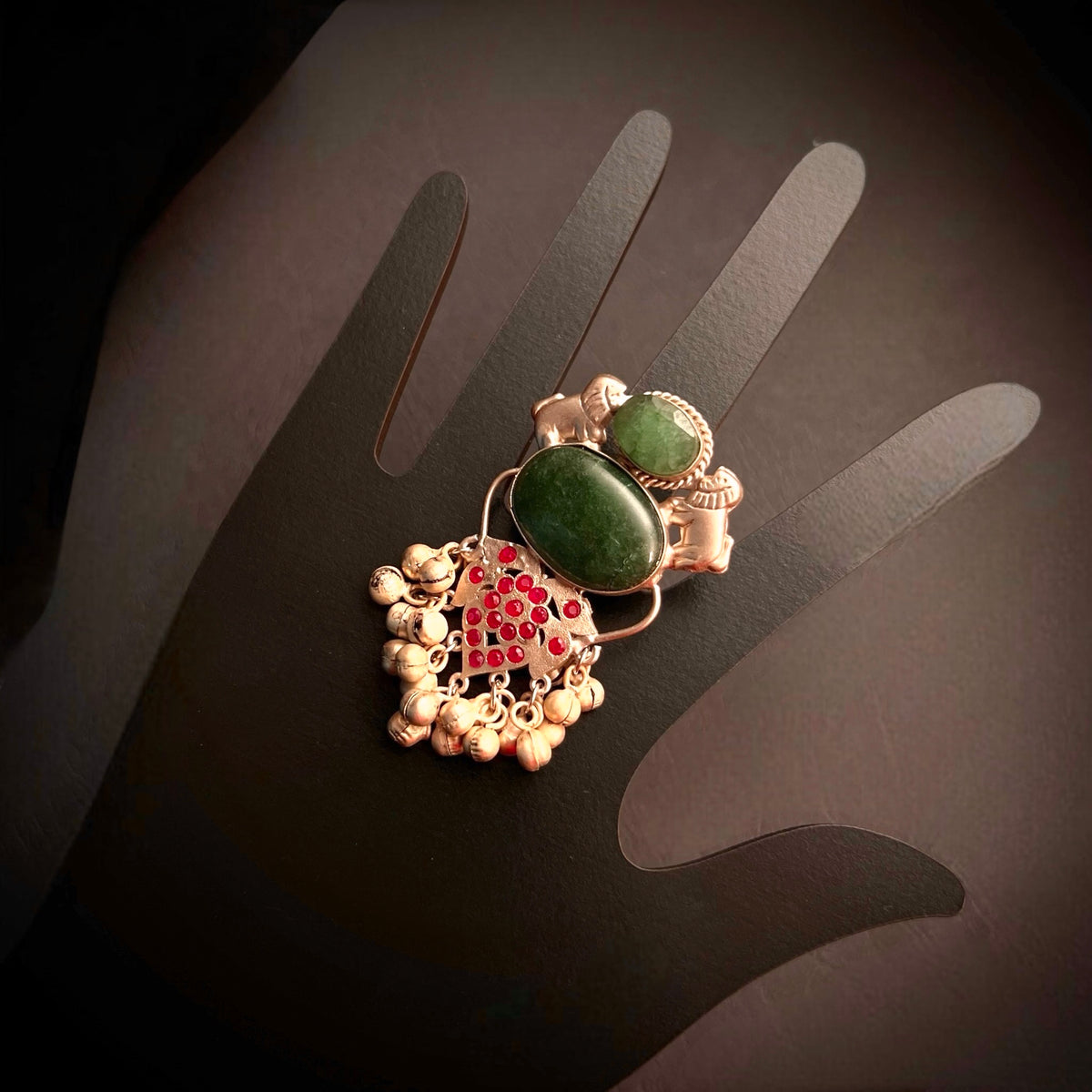 MAYRILA PREMIUM HANDMADE NATURAL STONES SILVER POLISH RING R60 DESIGN 7